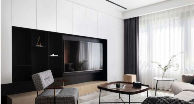 89㎡現(xiàn)代簡約風(fēng)，高級黑白灰，經(jīng)典顏色碰撞