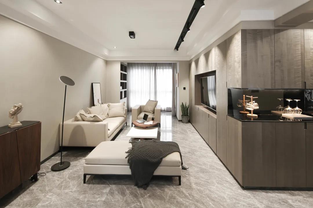 125㎡現代簡約風格新房裝修，玄關柜+電視柜超大氣！