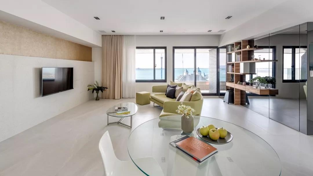 100㎡現代簡約風格裝修效果圖，浪漫海景房清爽空靈！