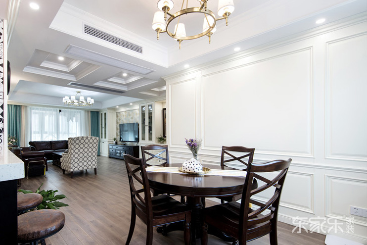 長沙天潤尚城146平米美式風(fēng)格裝修案例