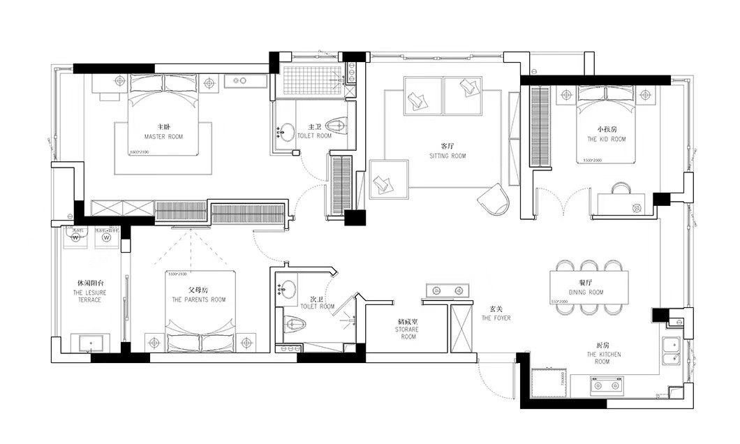 長沙海倫春天132平米北歐風(fēng)裝修效果圖