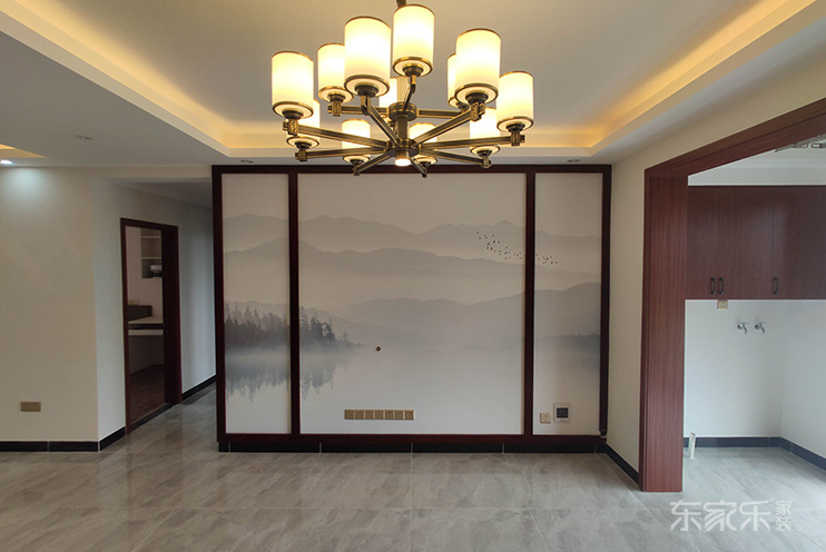 長沙洋湖明園160平米新中式風(fēng)格裝修案例