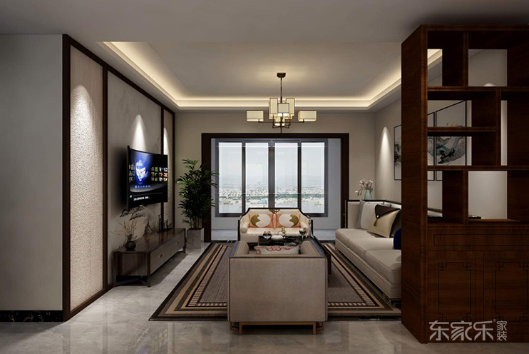 長沙洋湖明園160平米新中式風(fēng)格裝修案例