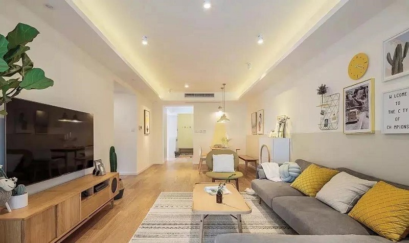 100㎡三居室北歐風裝修，原木搭配暖色調讓家溫馨