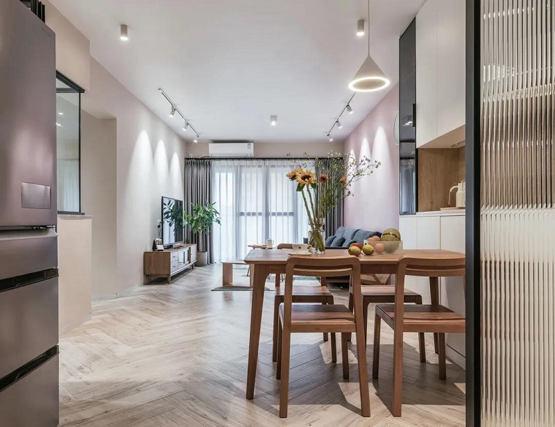 108平米現代簡約效果圖，不做電視墻裝修效果一樣好