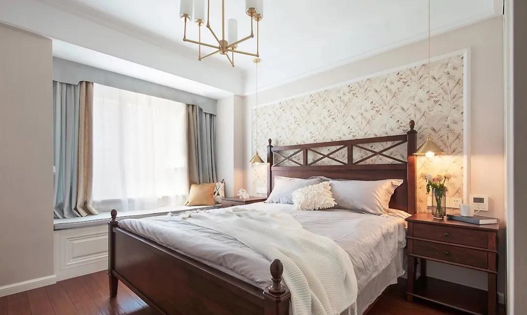 97㎡現代美式風格新房裝修，背景墻復古細膩！