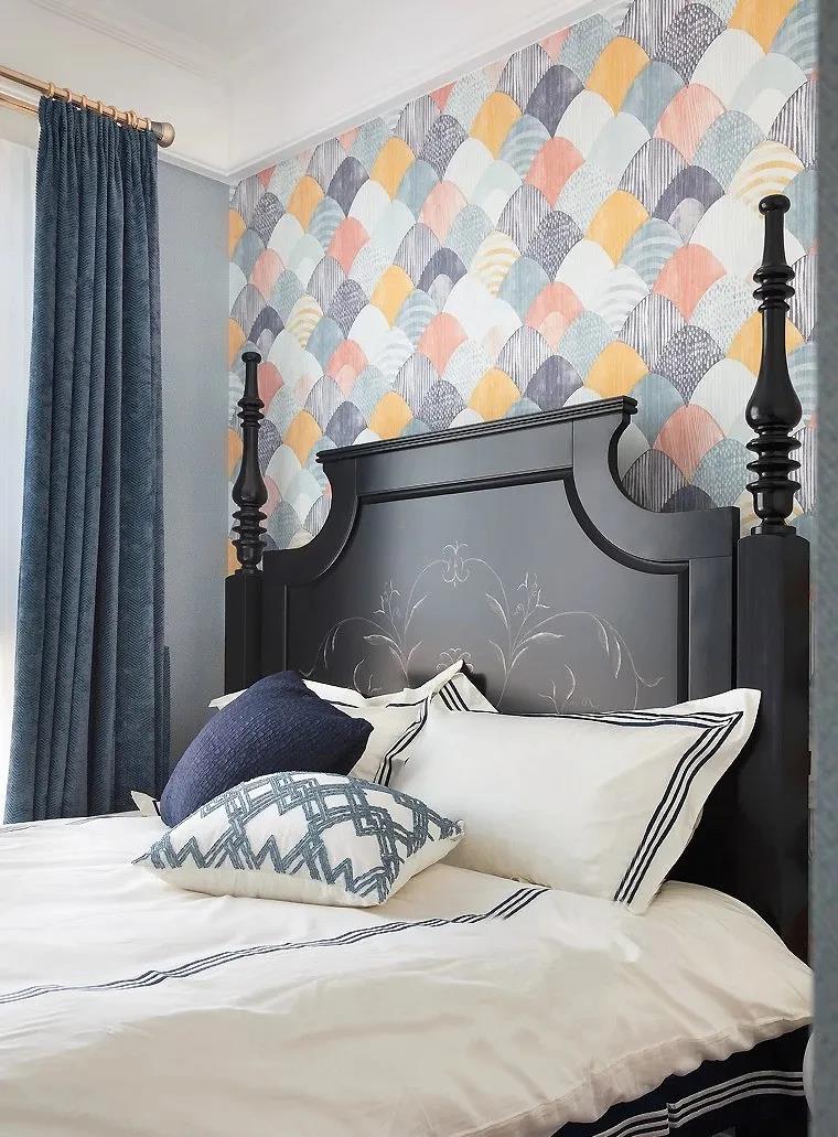 97㎡現代美式風格新房裝修，背景墻復古細膩！