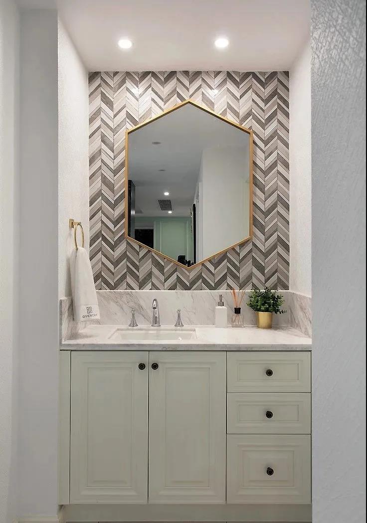 97㎡現代美式風格新房裝修，背景墻復古細膩！