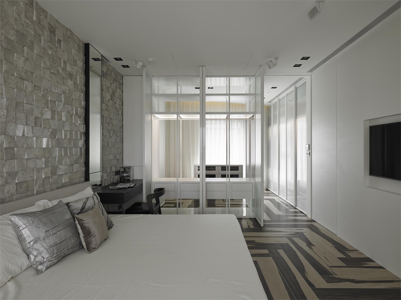 123平米新房現(xiàn)代風格裝修，簡潔時尚大氣